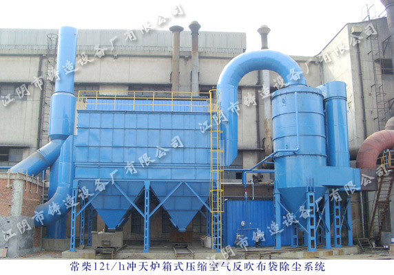 Box type pulse-jet bag dust collector of 12t/h cupola in Changchai